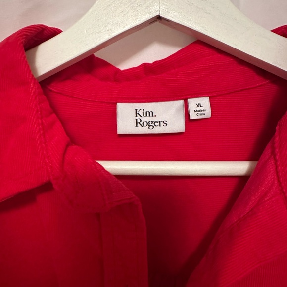 Red Button Front Blouse | Work Office Casual - Picture 5 of 8